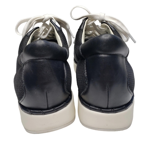 Franco Sarto | Quinn Black Leather Fabric Low Top Lace Up Sneakers Women's 7.5 - Picture 9 of 13